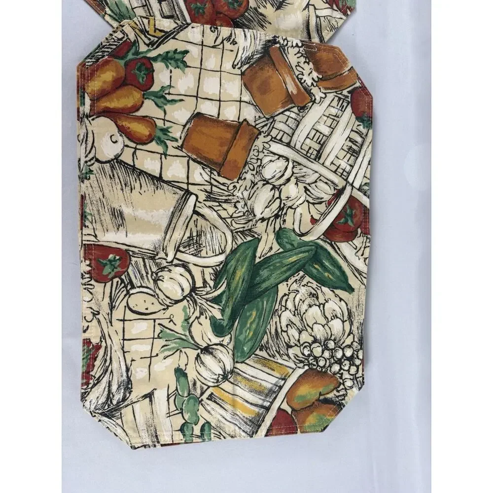 6 Vintage Garden Theme Cotton Placemats With Matching Napkins